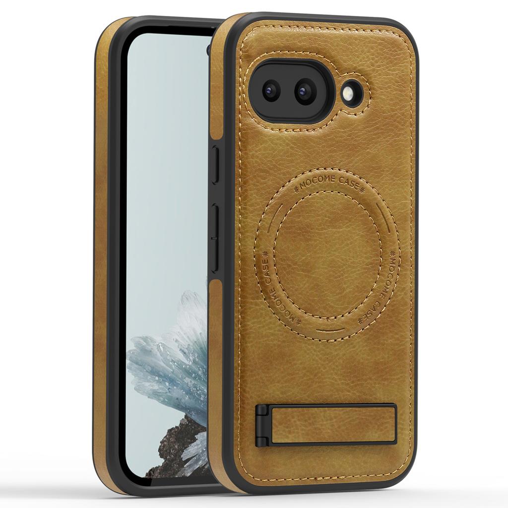 Für Google Pixel 9a Hülle Kompatibel mit MagSafe Ständer Leder Handy Rückseite