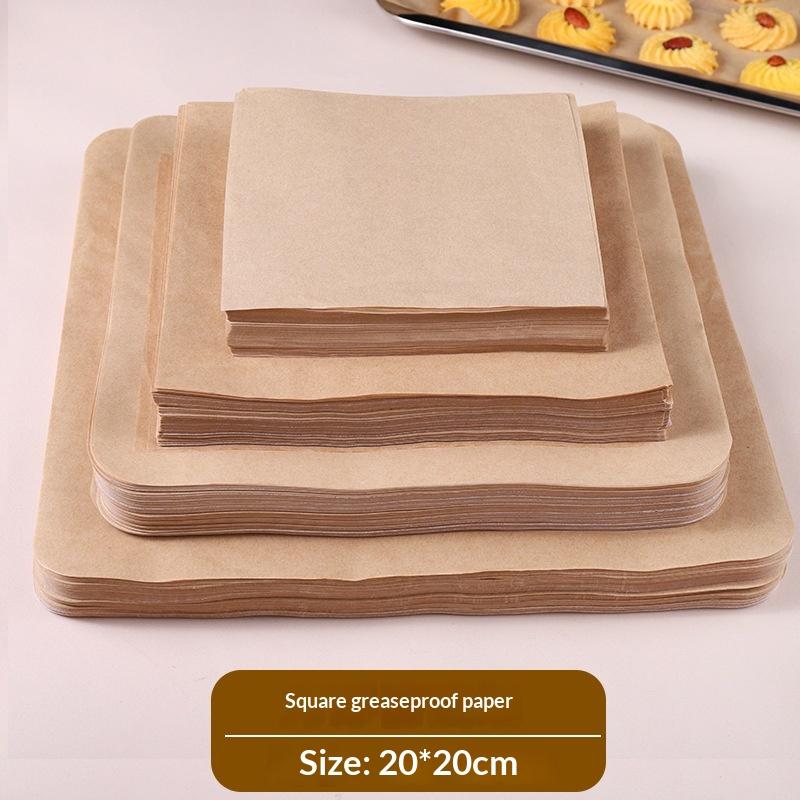 100Pcs Kraft Parchment Paper For Baking Paper Non Stick Unbleached Wax Oil Absorption Rectangular Paper For Kitchen Baking