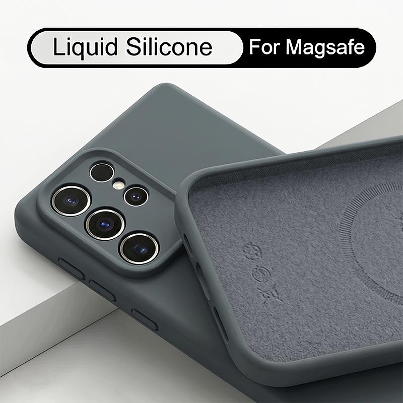 S26 Ultra Case Magnetic Liquid Silicone Soft Phone Cover Cases For Samsung S25 Ultra S26 S24 S23 S22 Plus A56 A55 A54 A16 5G