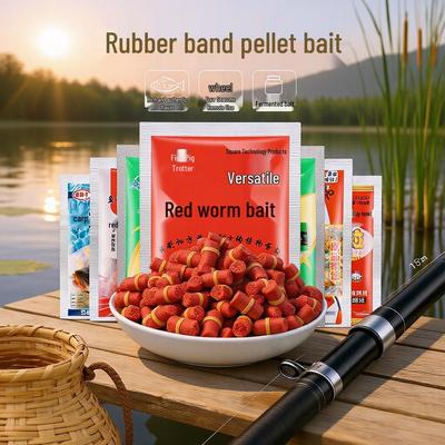 Longyu Lang 20g Red Worm Rubber Pellets for Crucian Carp and Carp Fishing Hooks - 6 Types