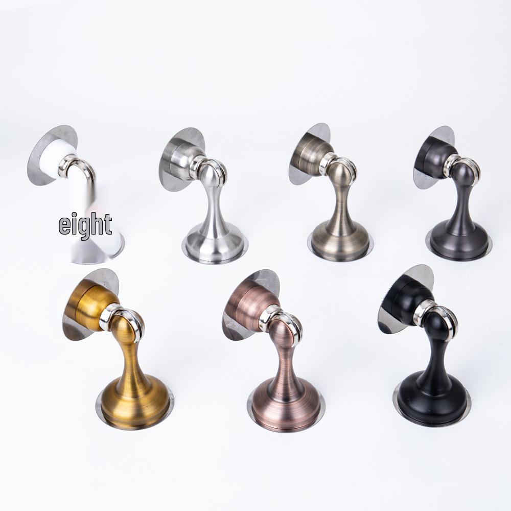 Silent Magnetic Stainless Steel Door Stopper - No-Drill, Anti-Collision, Thickened Design for Bedroom and Luxury Doors.
