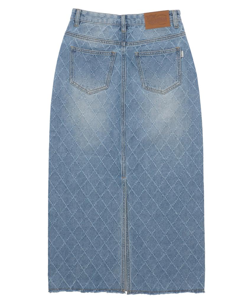 Deliscent Denim Jacquard Long Skirt [Blue]