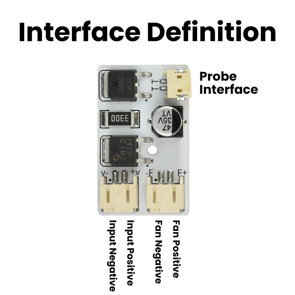DC 12V PC CPU Fan Temperature Control Speed Controller Board Speed Controller Temperature Probe DIY Fan Speed governor