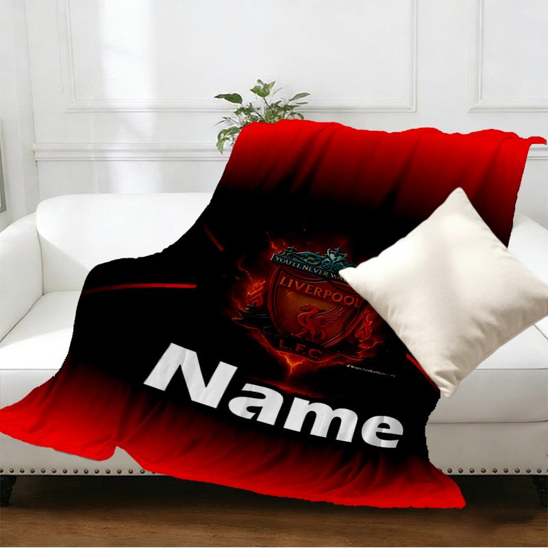 Custom Name Personalized Football team F.C Print Blankets, Home Decor, Bedroom, Sofa, Camping, Couch, Gifts for Birthday Christmas