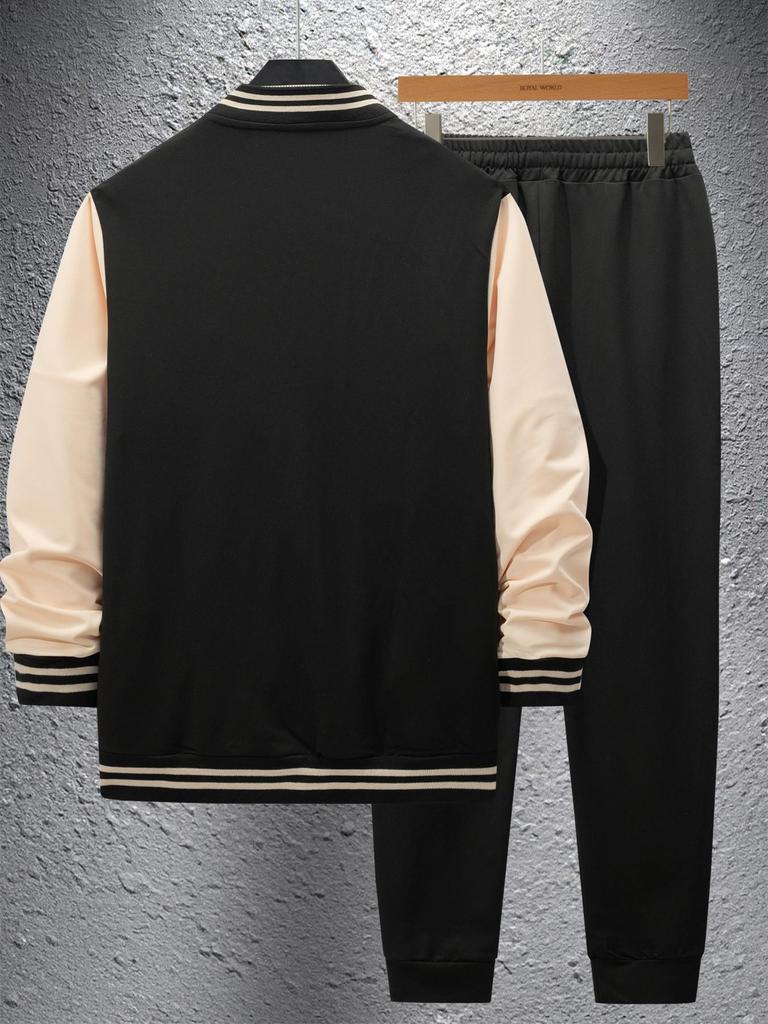 2025 Autumn Men's Loose Baseball Jacket & Trousers Casual Sports Suit
