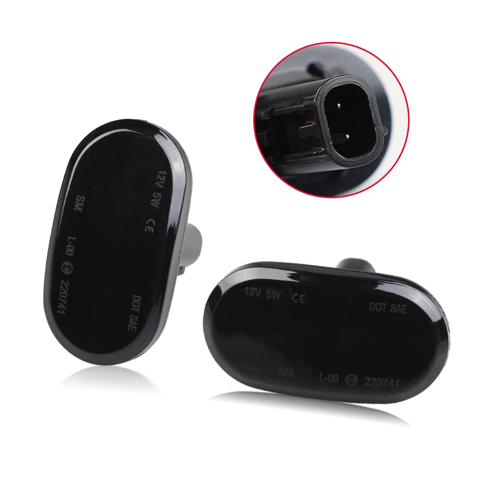 Jimny Sierra JB64W JB74W High Brightness LED Flowing Turn Signal Side Marker Left and Right Set Smoke Lens Replacement Bulb Exterior Parts Sequential