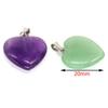 10PC/Set Love Heart Shaped Pendant Natural Stone Rose Quartz Crystal Turquoise Tiger Eye Aventurine Jewelry Making Necklace 20mm