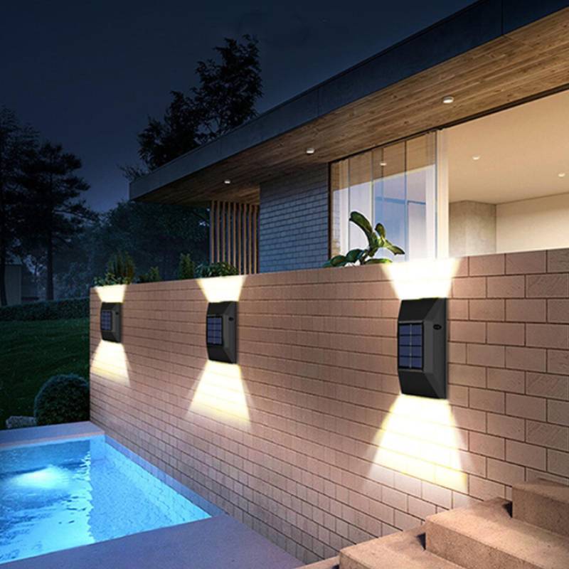 Solar Trapezoid Garden Wall Light With Led Lamp For Outdoor Decor And Pathway Illumination