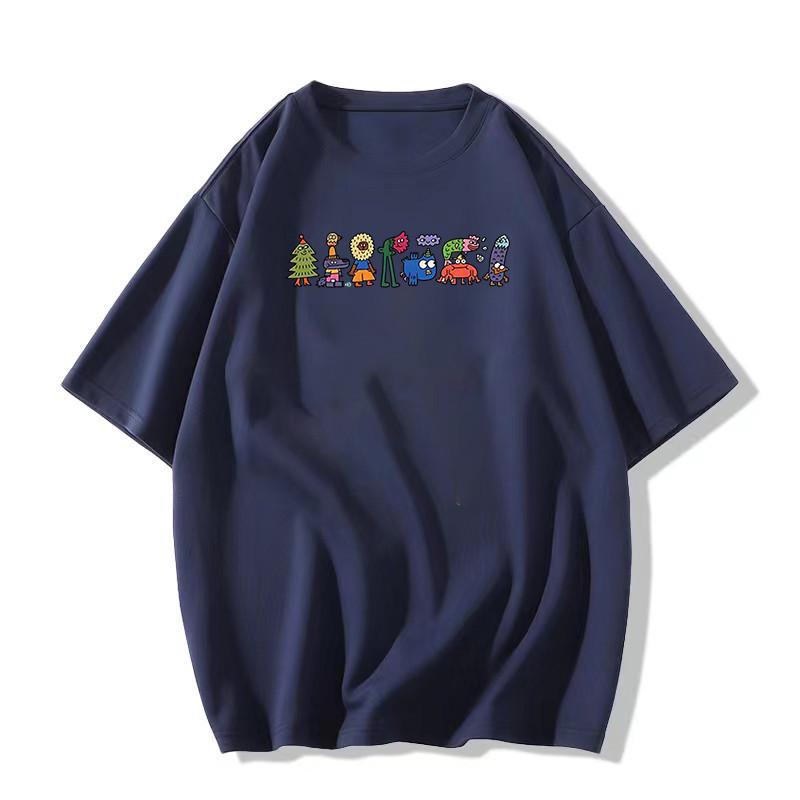 

Женская белая футболка с коротким рукавом из 100% хлопка 2025 | Прямое плечо | Слим-фит | Американский стиль | Свободный крой | Плотный топ XXL темно-синий