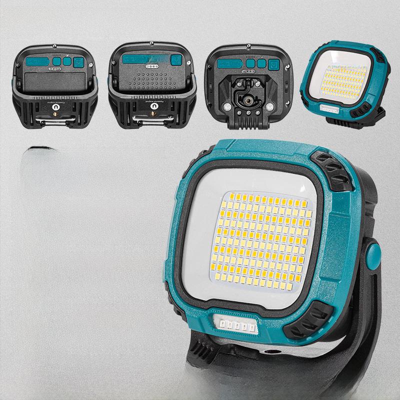 COB LED Work Light: Portable USB-Rechargeable Flashlight with Red Warning Light & Magnetic Base for Maintenance