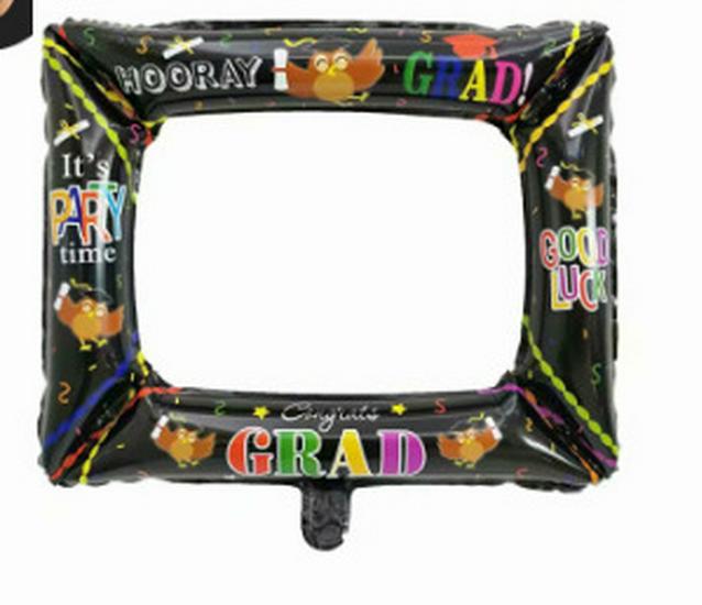 Birthday & Graduation Celebration Photo Frame Foil Balloons - Party & Photography Props