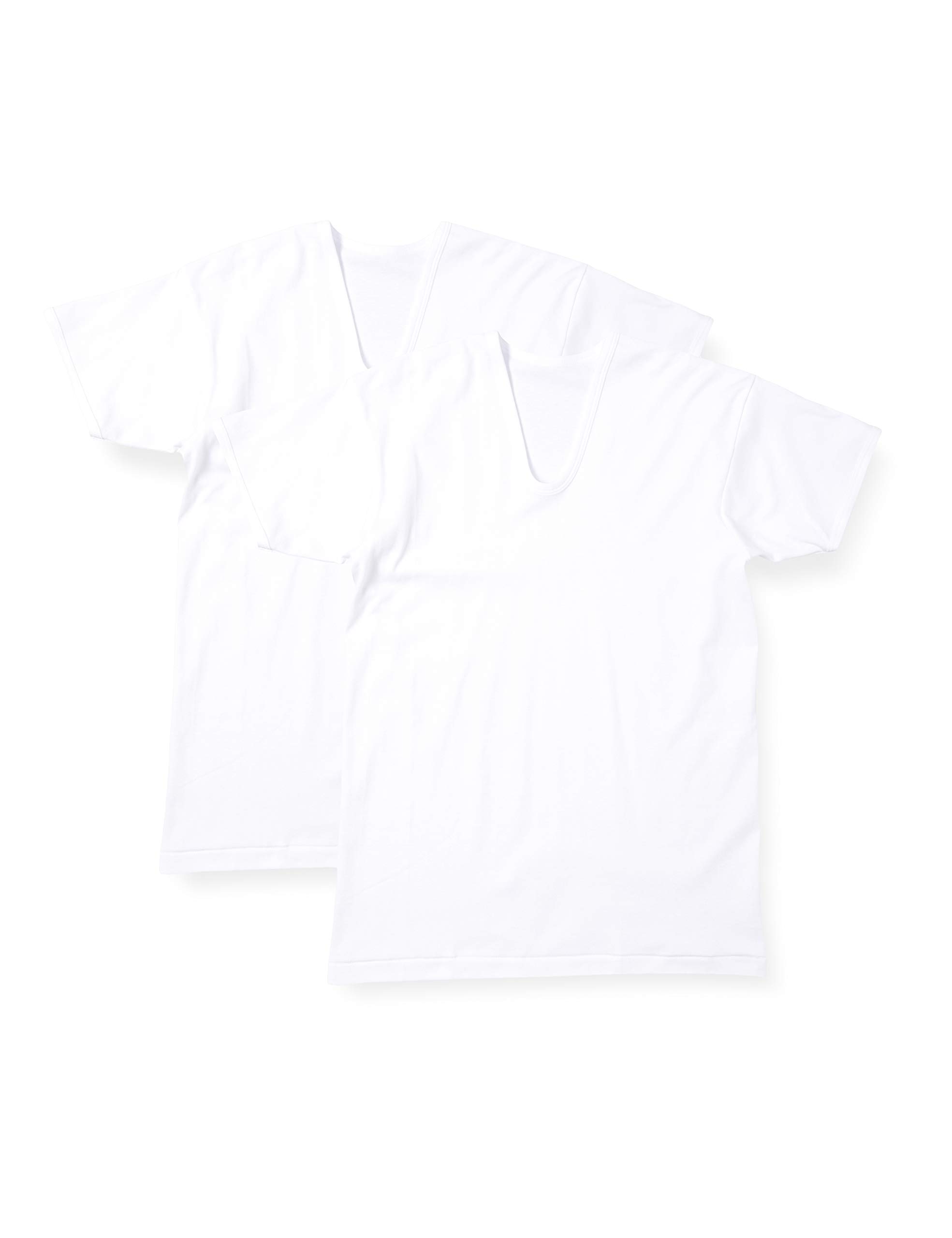 

Gunze Short Sleeve Warm Soft Cotton White Medium Men s U-Neck 2-Pack 100% белый