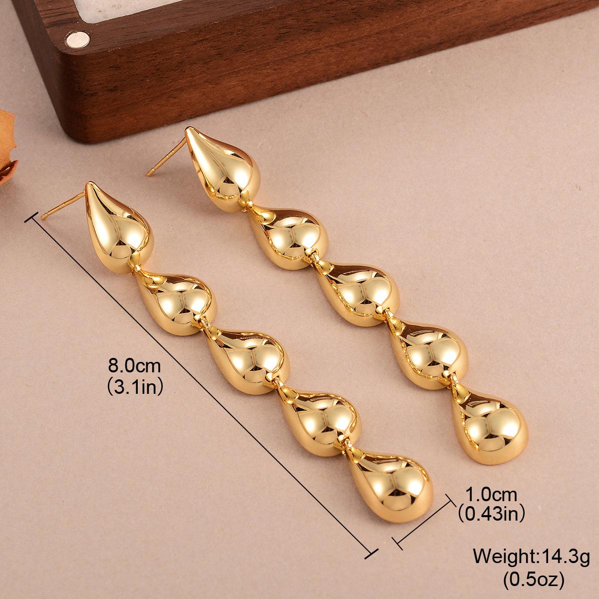 Cold feng shui drop fringed earrings splicing high-end earrings, niche exaggerated ins design simple earrings