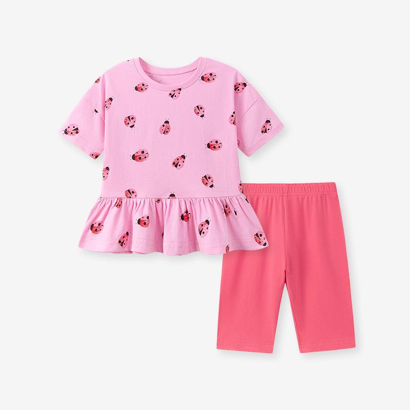 

Little Maven Summer Short Sleeve Girls Two-Piece Set - Cute European and American Style 140 cm - 7 Years