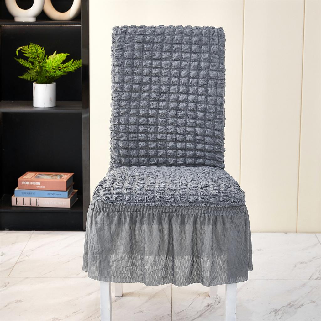2pcs Chair Covers, Universal Stretch Dining Room Chair Covers With Skirt, Removable Parsons Chair Slipcover For Kitchen Wedding Party Banquet