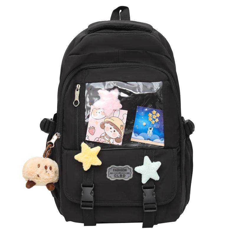 New small fresh backpack nylon large capacity junior high school student schoolbag high value casual backpack