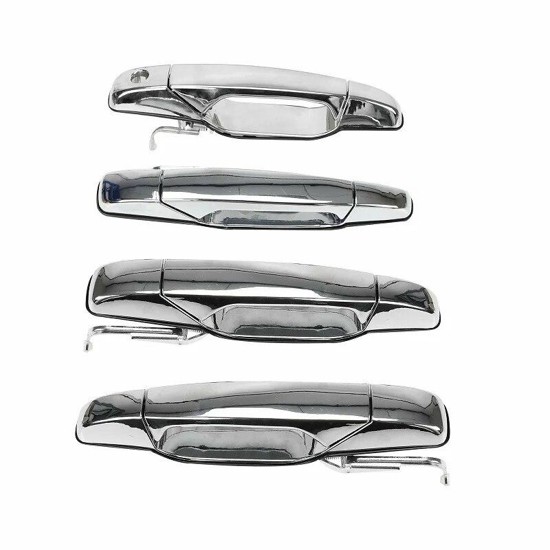 4pcs Chrome Car Outer Exterior Door Handles for Tahoe GMC Yukon Sierra Denali 2007-2013 Front Rear Left Right Door Handle