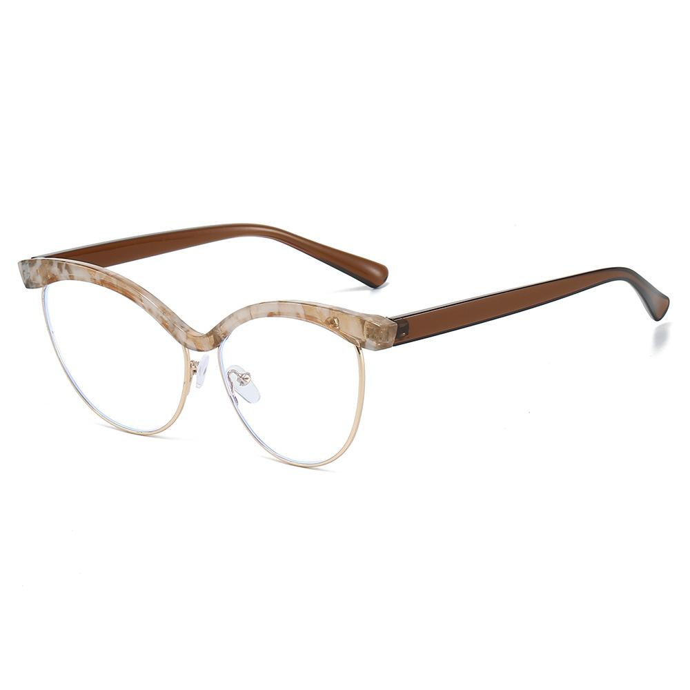 Anti Blue Light Cat Eye Fashion Retro Eyebrow Glasses  New Leopard Print Anti Radiation Simple Versatile Unisex Glasses