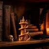 Fantasy Room Decor 3D Printed Spire Castle Ornament with Spiral Staircase, Resin Sculpture, Retro PLA Plastic Crafts Fairy Tale Desktop Decoration for