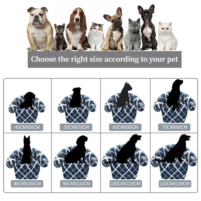 Large Dogs Pet House Sofa Mat Long Plush Kennel Summer Dog Bed Sofa Pet Cat Puppy Cushion Washable Blanket Sofa Cover