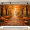 2D Warm Autumn Path with Pumpkins & Flowers Backdrop Photo Background