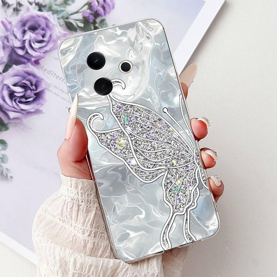 Hülle Für Vivo Y39 Y300i 5G Cover V2436 V2444A Neue Mode Blume Schmetterling Weiches Silikon Klare Hülle Für VivoY39 VivoY300i Funda