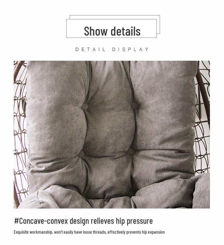 Hanging Basket Seat Cushion with Thickened Backrest - Swing & Rocking Chair Cushion for Indoor/Outdoor Use