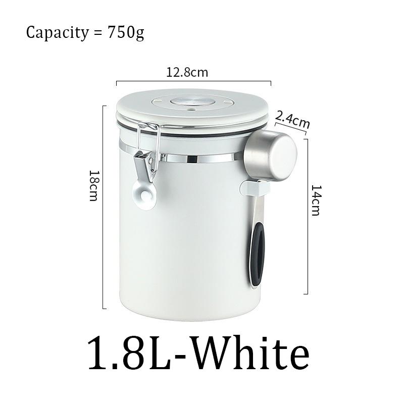 Stainless Steel Coffee Sealed Can Coffee Bean Storage Can with Date Tracker with Spoon One Way Exhaust Preservate Cafe Use