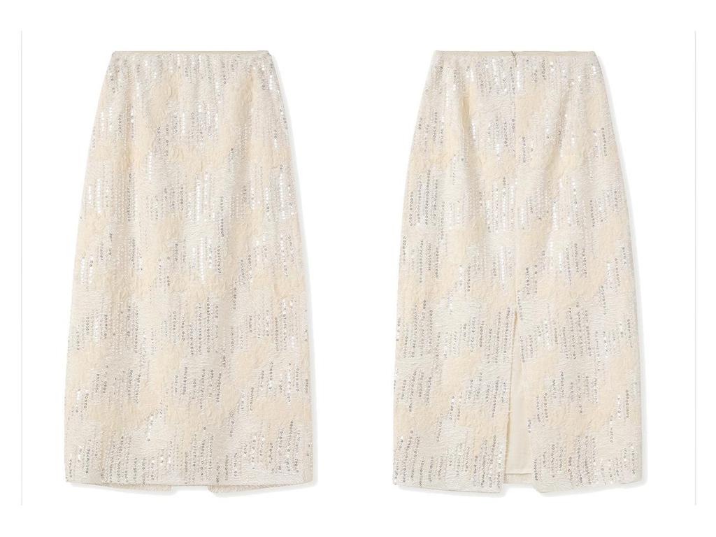 Elegant Sequin Embellished Chinese-Style Women's Shirt and Skirt Set – Spring/Summer Collection