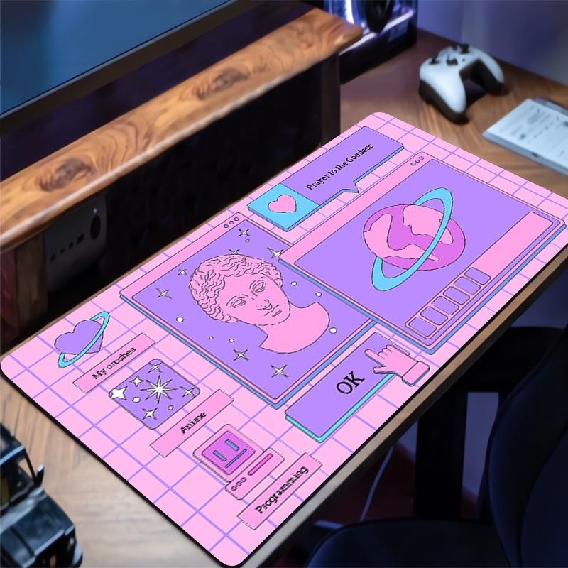 Gaming Accessories Mouse Pad Gamer Cabinet Mousepad Anime Laptop Retro Steam Wave Keyboard Pad Office PC Accessory Moon Desk Mat