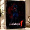 Silent Hill F Neon Illustration D Printed Texture Poster Personalized Wall Art Retro Metal Tin Signs for Gaming Room Decoration