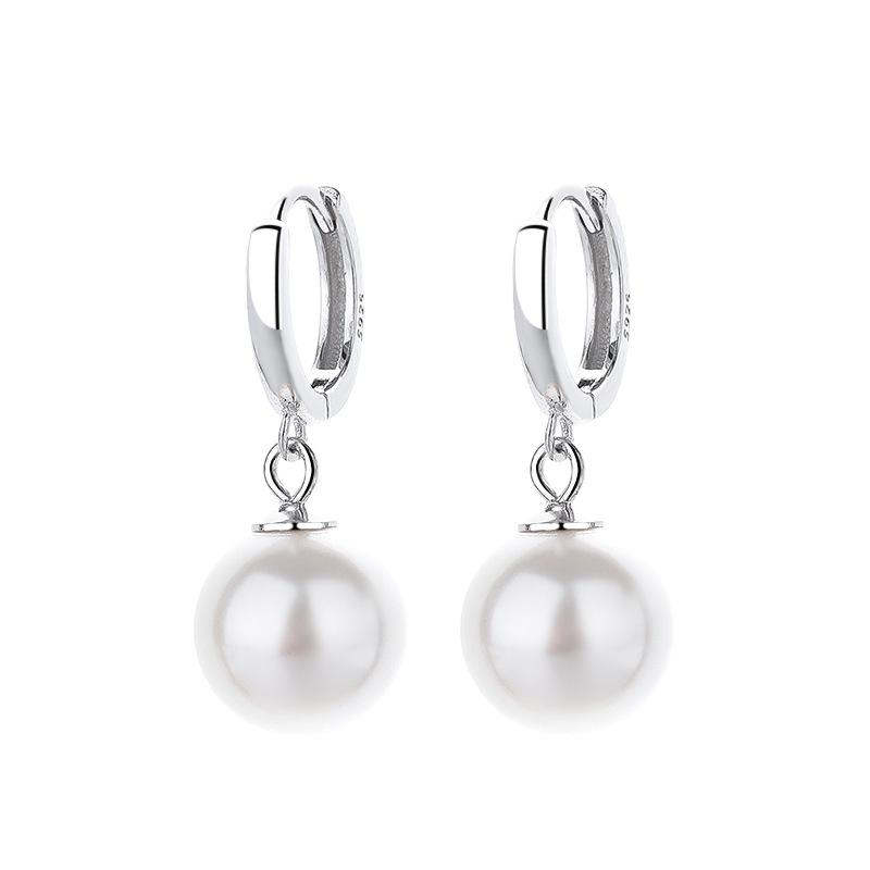 French Elegant Bead Pearl Earrings Temperament Niche Design Sense High Sense Earrings Earrings Plain Ring