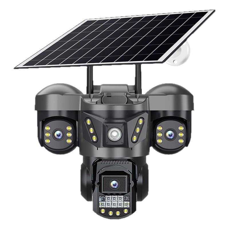 4G Panoramic Solar-Powered Outdoor Camera with Night Vision, Waterproof, and All-Day Recording