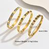 Geometric Gold & Gem Heart Bracelet Set for Women - Stackable Stainless Steel Evil Eye Jewelry