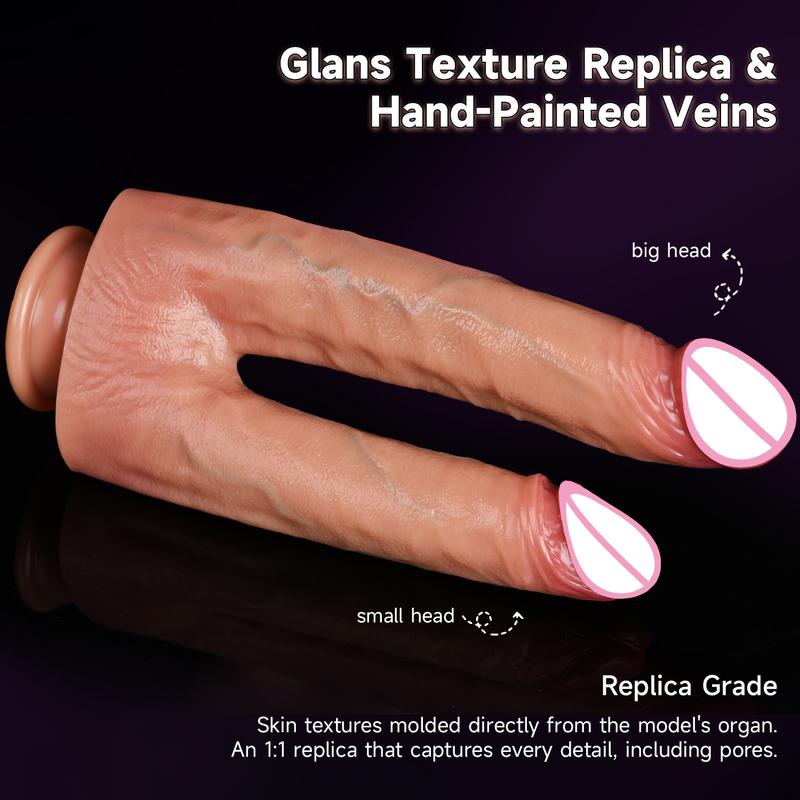 Dual-Ended Dildo for Women Flexible Realistic Double Penetration Adult Toy Soft Waterproof Phallus for Vaginal Anal Stimulation