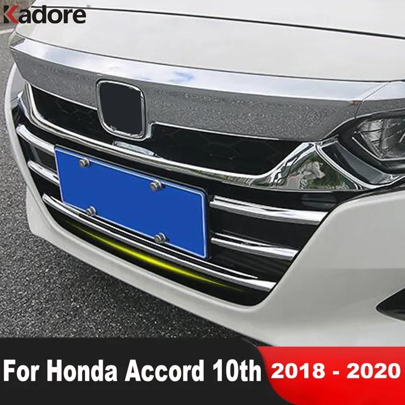 For Honda Accord 2018 ABS Chrome Front Center Grille Grills Cover Trim Molding Garnish Strip Car Styling Accessories