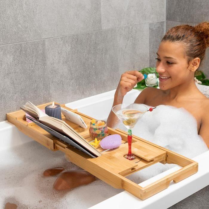 Trayth InnovaGoods Extendable Bamboo Bathtub Tray