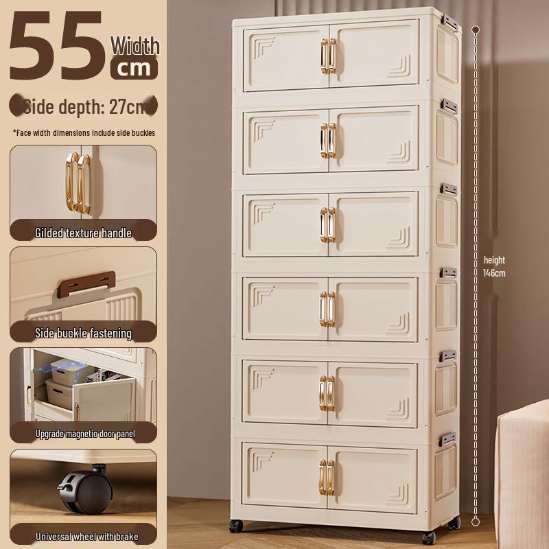 Foldable Multi-Layer Storage Cabinet for Bedroom and Living Room
