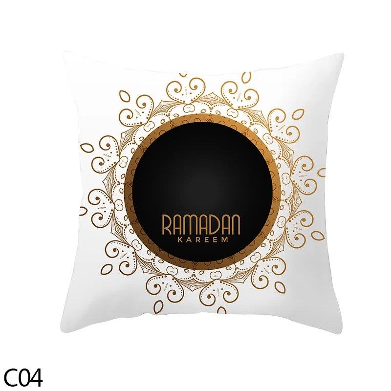 Muslim  Ramadan Eid Mubarak Print Sofa Cushion Cover Pillowcase Home Decor Party Car Bedding