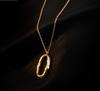 Fashion Style Stainless Steel Ripple Pendant Necklace For Women Gifts