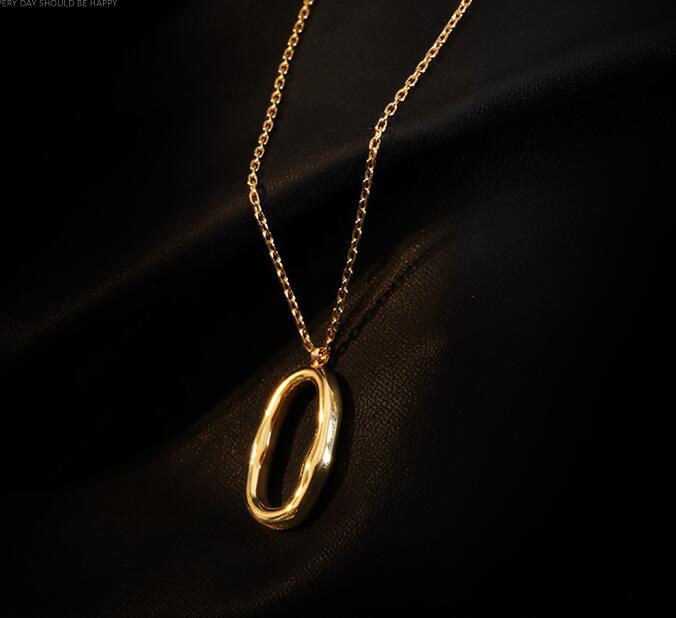 Fashion Style Stainless Steel Ripple Pendant Necklace For Women Gifts