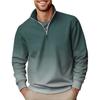 Men's Fashion Top Casual Slim Fit Pullover Long Sleeve Zipper Small High Collar
