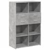 VidaXL Buffet haut gris béton 80x42,5x124 cm bois d'ingénierie, buffet, armoire de rangement, panneau latéral, armoire, 3281388