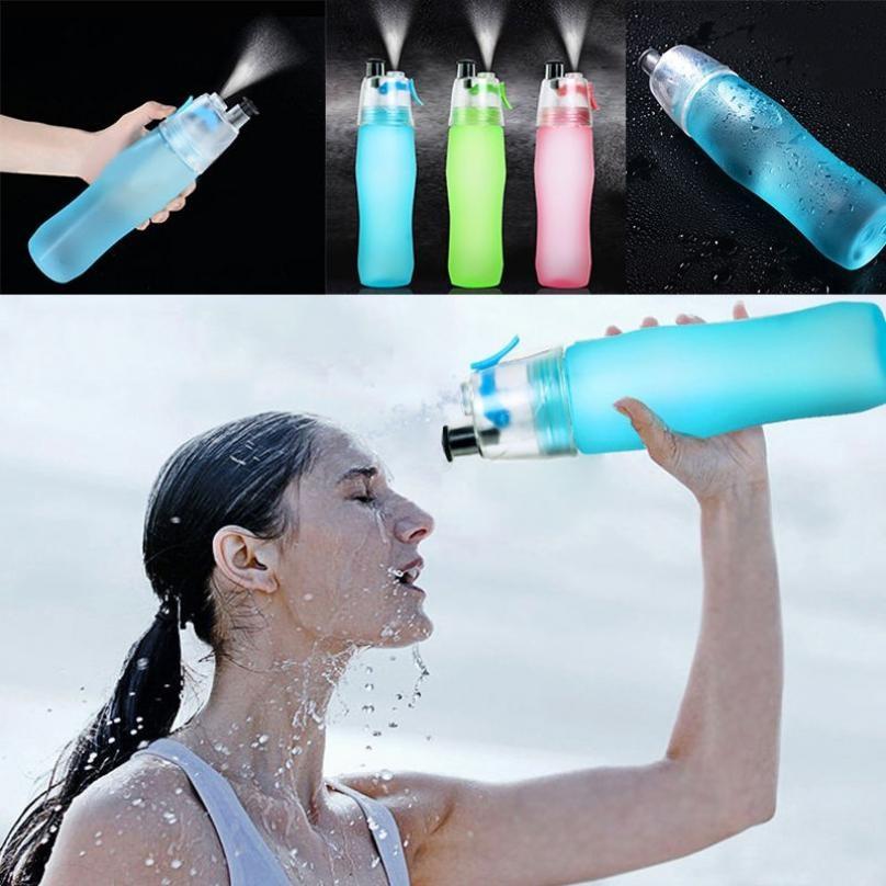Buy 740ml Running Water Drinking Bottle Misting Spray Matte Sports Cup
