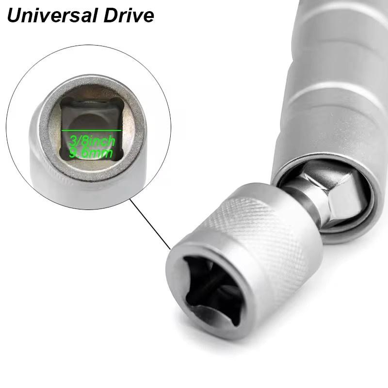 Universal Magnetic Spark Plug Sleeve Thin-walled Universal Joint 14/16mm with Magnetic Automotive 3/8" Drive Car Repair Tool