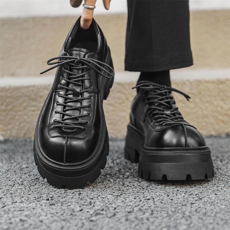 Men'S Shoes Annual Ins Fashion Casual Shoes Men'S Platform Inner Height-Increasing Leather Shoes 24312-J