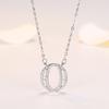 Personalized Initial Pendant Necklace Copper Plated White Gold Letter Charm Women Fashion OL Style