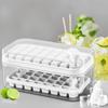 1 pz. Tipo di pressione a un pulsante Scatola per stampi per ghiaccio 32/64 Griglie Stampo per cubetti di ghiaccio in plastica Stampo per vassoio per ghiaccio con scatola di immagazzinaggio con strumento per bar da cucina per bevande fresche