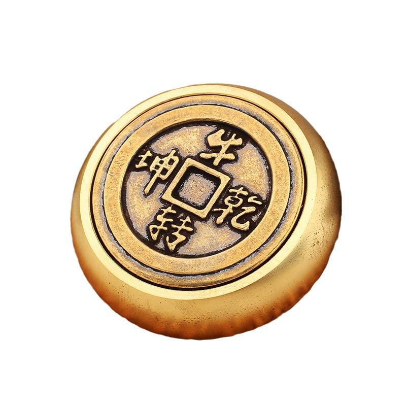 Brass Double-Sided Spinning Good Fortune Fingertip Decompression Toy
