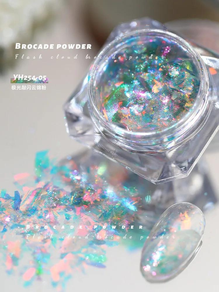 1box Nail Art Glitter Stars Aurora Opal Sequins Nail Rhinestones Gradient Polarized Watercolor Magic Nail Decoration Kit